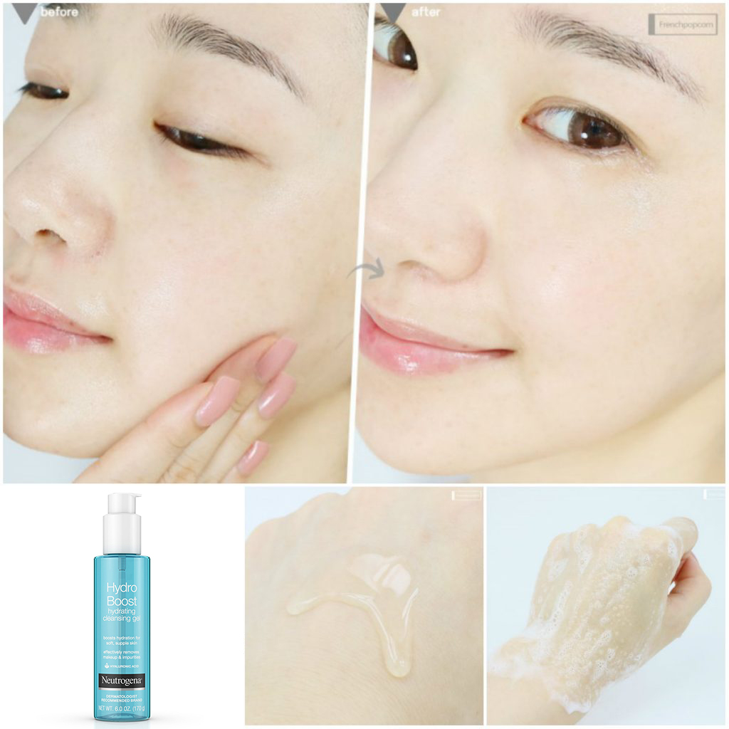 Trước và sau khi dùng Neutrogena Hydro Boost Hydrating Cleansing Gel 1