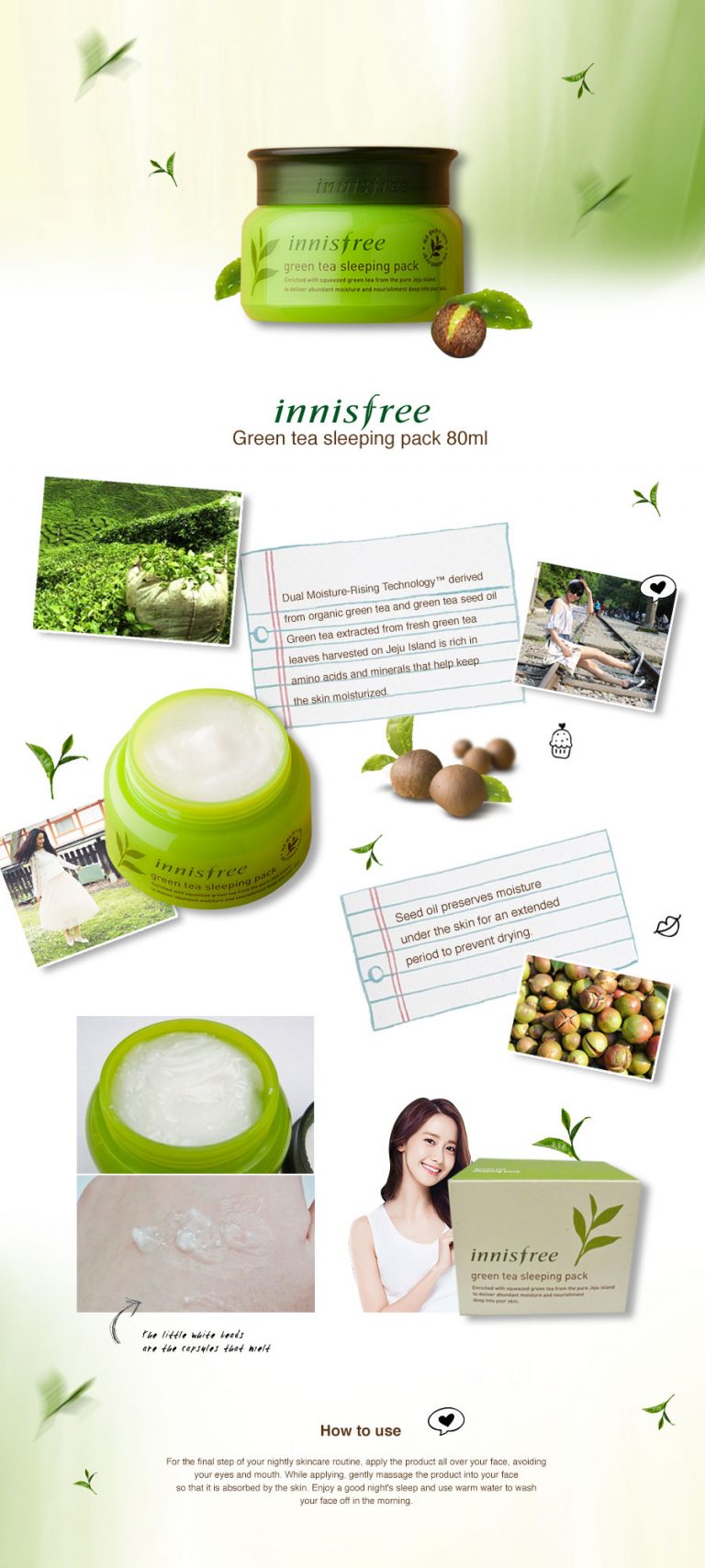 Mặt Nạ Ngủ Innisfree Green Tea Sleeping Pack