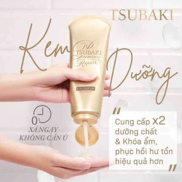  Kem Xả TSUBAKI Giúp Phục Hồi, Giảm Rụng Tóc Premium Volume & Repair Treatment - 180gr 