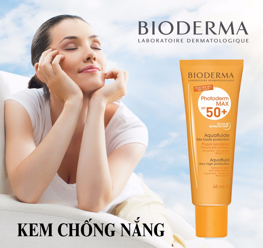 Bảo vệ da với Kem chống nắng Bioderma Photoderm Max Aqua Fluide SPF 50+