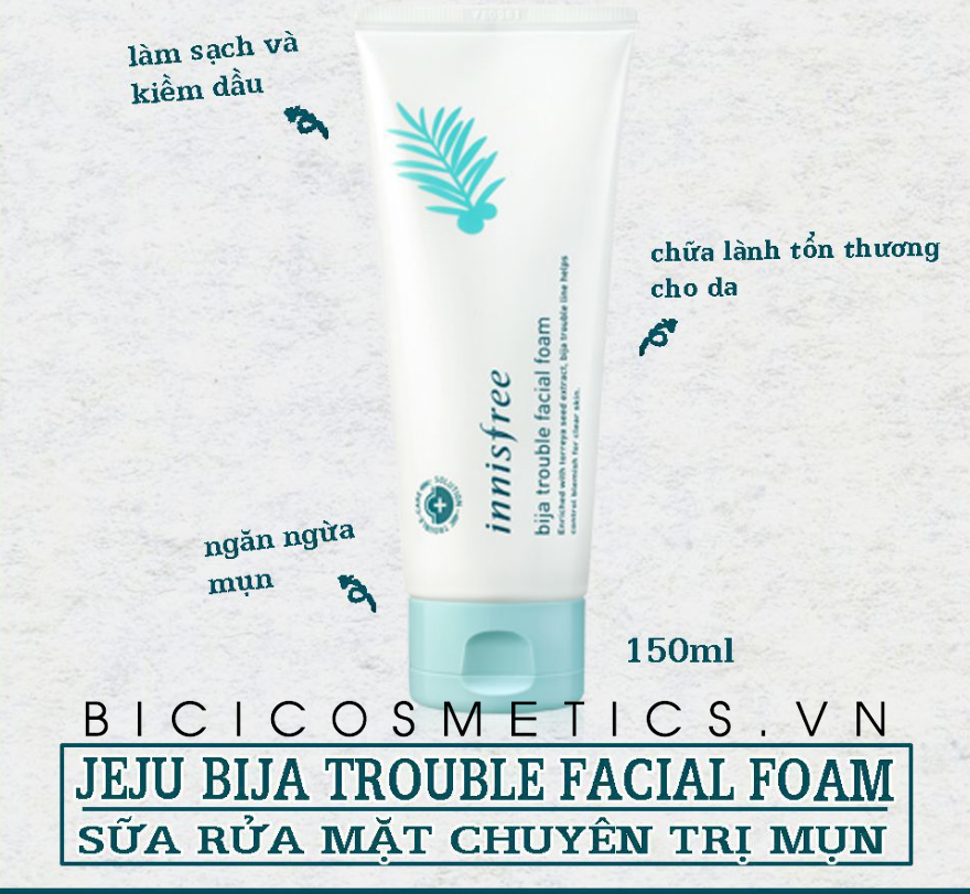 Innisfree Bija Anti-Trouble Facial Foam - Bici Cosmetics