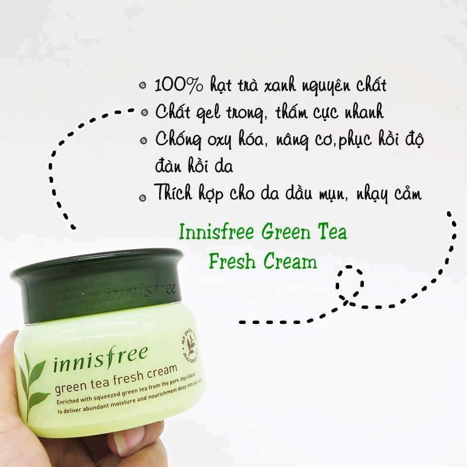 Công dụng tuyệt vời của Innisfree Green Tea Fresh Cream 1
