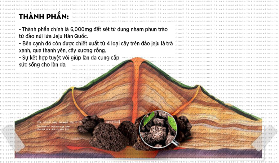 Thành phần Mặt nạ núi lửa Innisfree Jeju Volcanic Pore Clay Mask