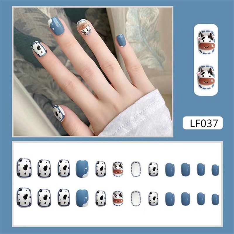  Hộp 24 Móng Tay Giả Đính Hạt, Đá Nails Box Cao Cấp Nội Địa Trung Kèm Keo Dán + Dũa Móng 