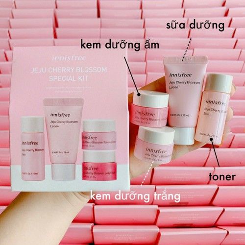  Kit Set 4 Món Dưỡng Da Dùng Thử INNISFREE Jeju Cherry Blossom Special Kit 