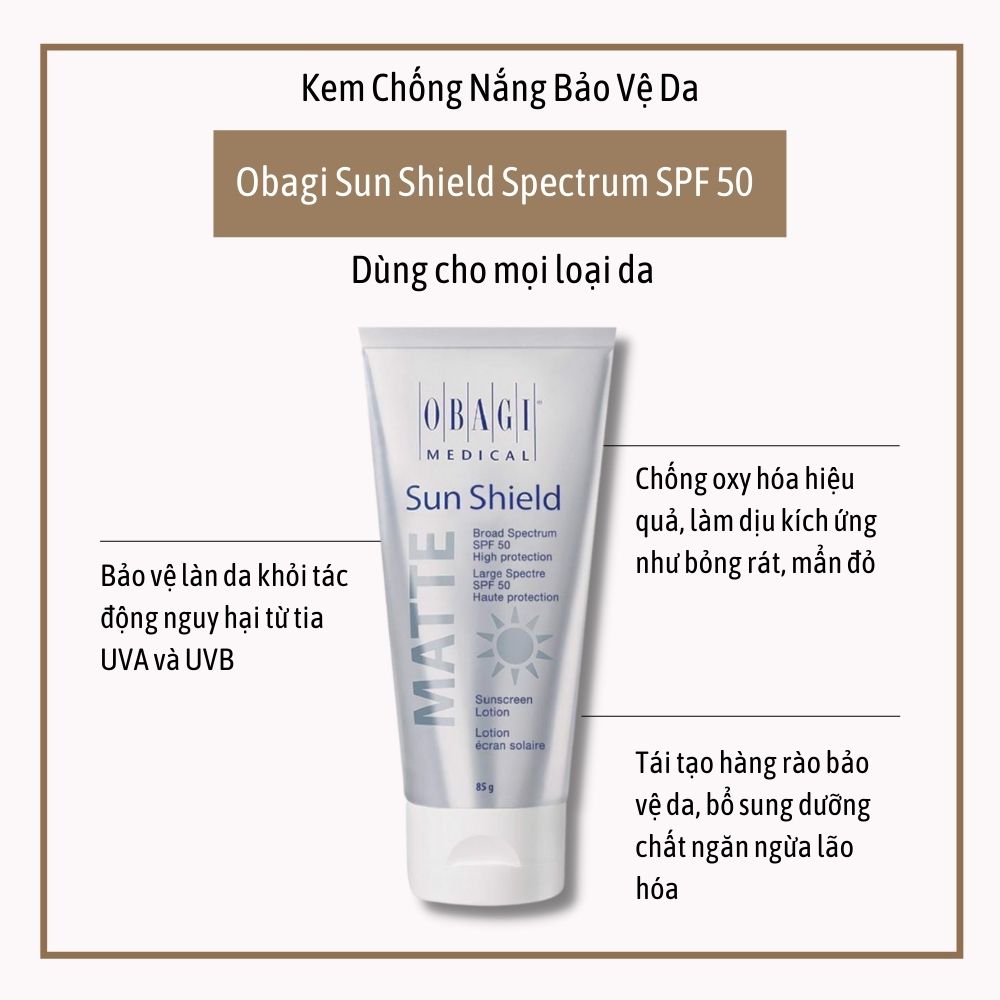 OBAGI KEM CHỐNG NẮNG MEDICAL PREMIUM SUN SHIELD MATTE BROAD SPECTRUM S –  Bicicosmetics