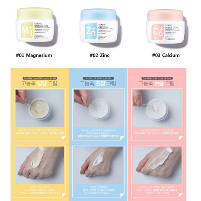 CICATIVE gồm 03 loại kem, Ca+, MG+ , ZN+