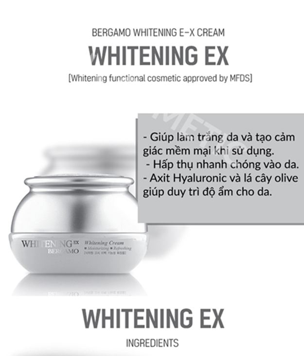  Kem Dưỡng Trắng Da Bergamo Whitening EX Whitening Cream 