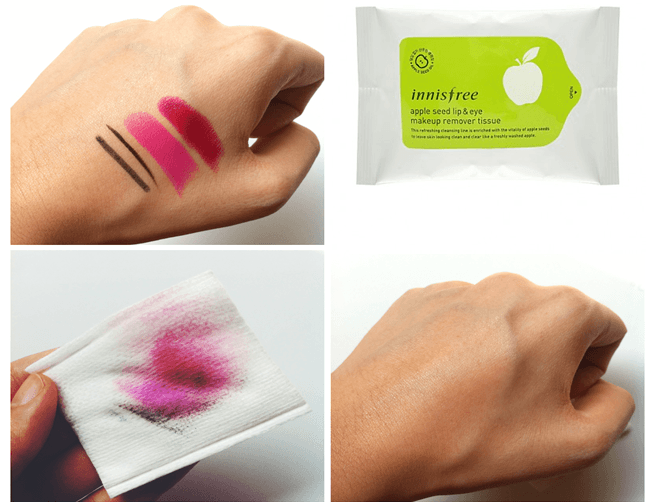 thành phần Khăn tẩy trang Innisfree Apple Seed Lip & Eye Makeup Remover Tissue
