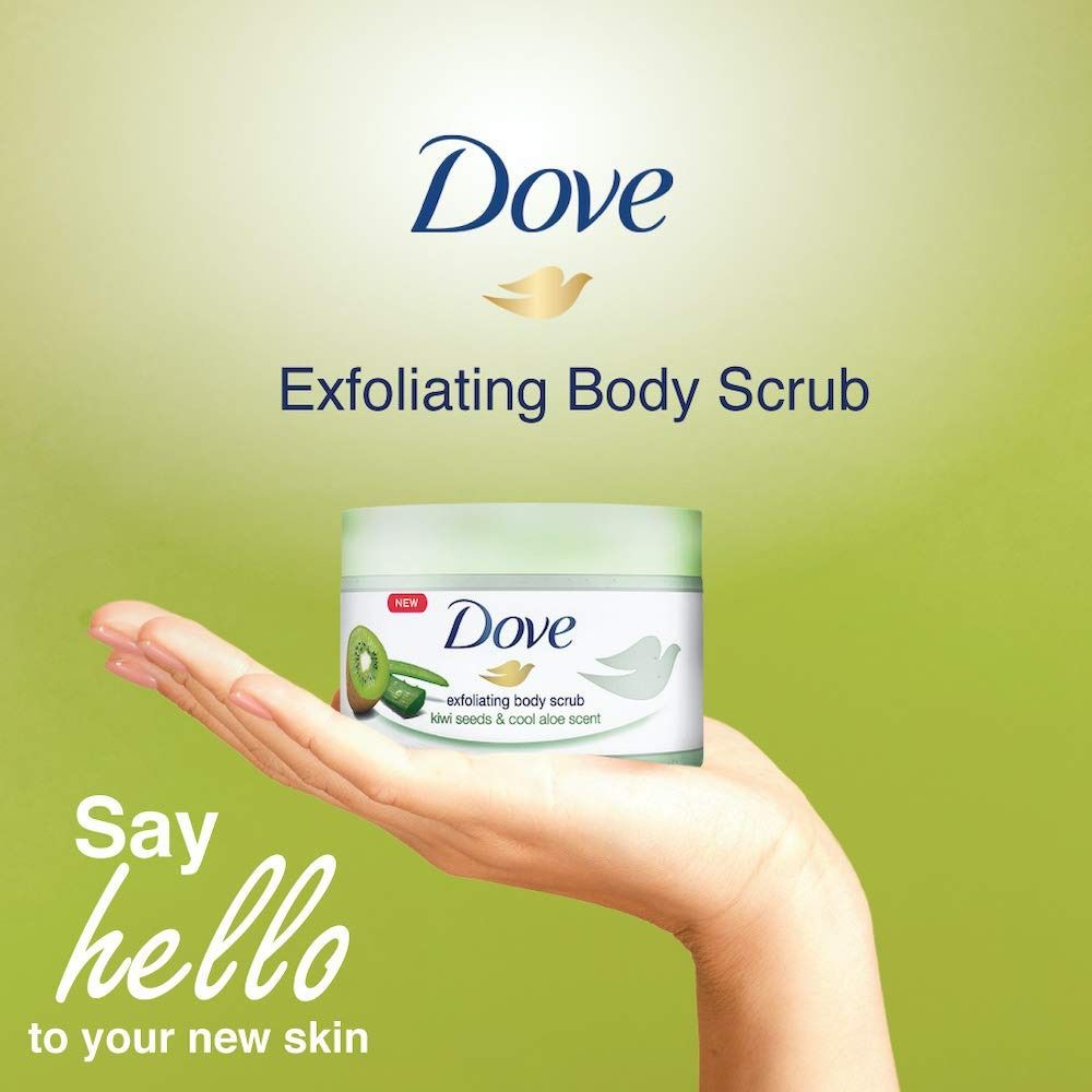  (Bản Châu Âu - Đức)  Tẩy Tế Bào Chết Toàn Thân Hạt Nhuyễn Mịn Da DOVE Exfoliating Body Polish 