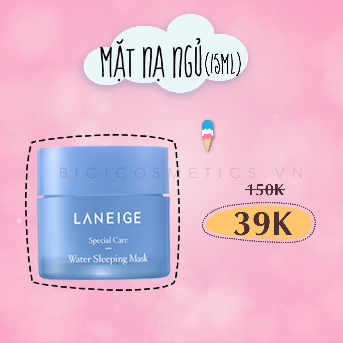 Mặt Nạ Ngủ Cung Cấp Ẩm Laneige Mini 15ml bán tại Bici Cosmetics