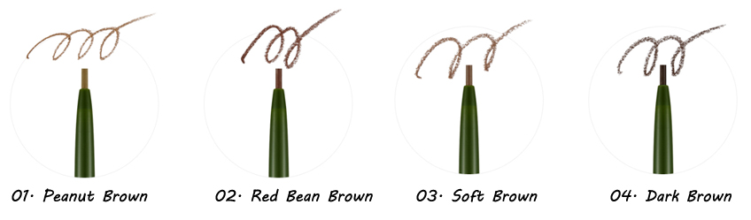 Nature Republic Micro Slim Brow Pencil gồm 4 tông màu tự nhiên 1