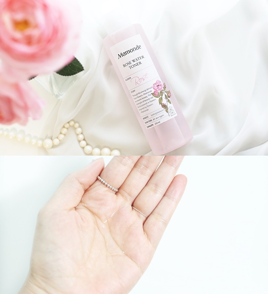 Chất nước của Mamonde Rose Water Toner lỏng không màu có mùi nhẹ nhàng-bicicosmetics.vn