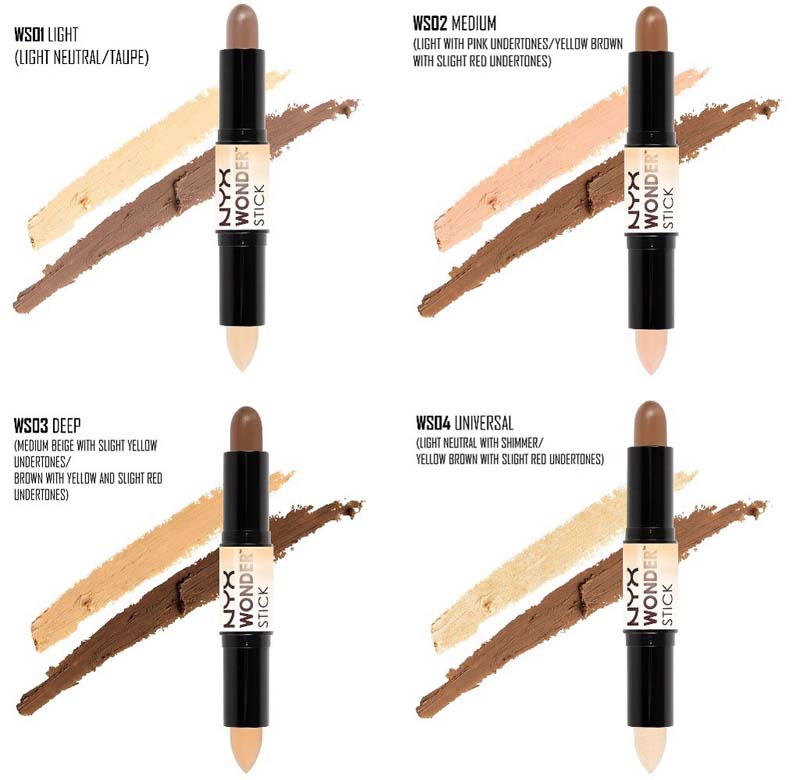 4 tone màu của NYX Wonder Stick Highlight and Contour 1