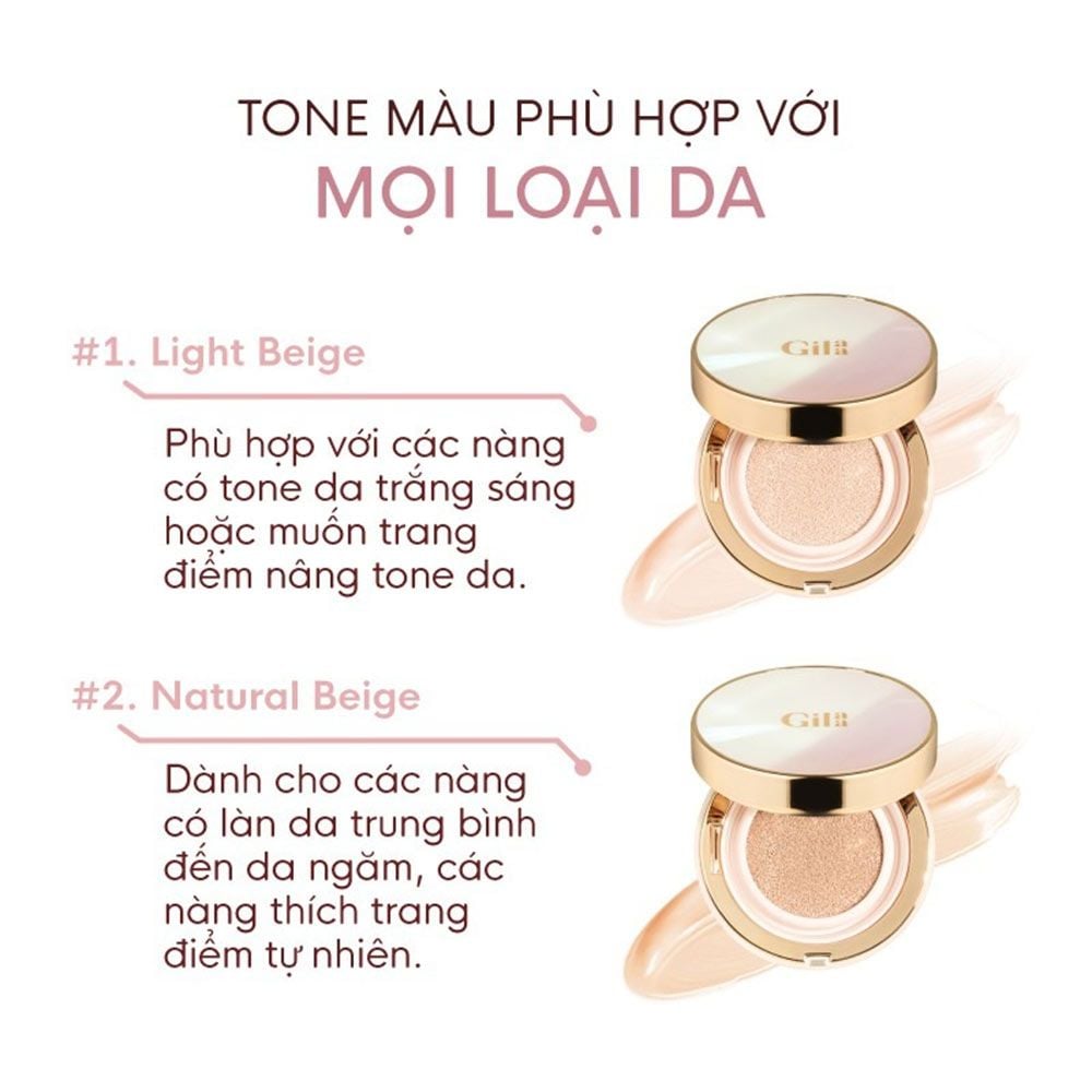  Phấn Nước Che Phủ, Kiềm Dầu Mỏng Mịn GILLA Long Wear DD Cushion SPF50+ PA+++ - Có Tem Phụ 