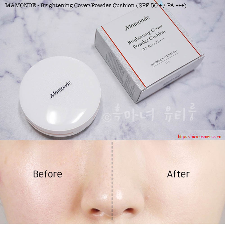 Phấn Nước Mamonde Brightening Cover Powder Cushion SPF50+ PA+++