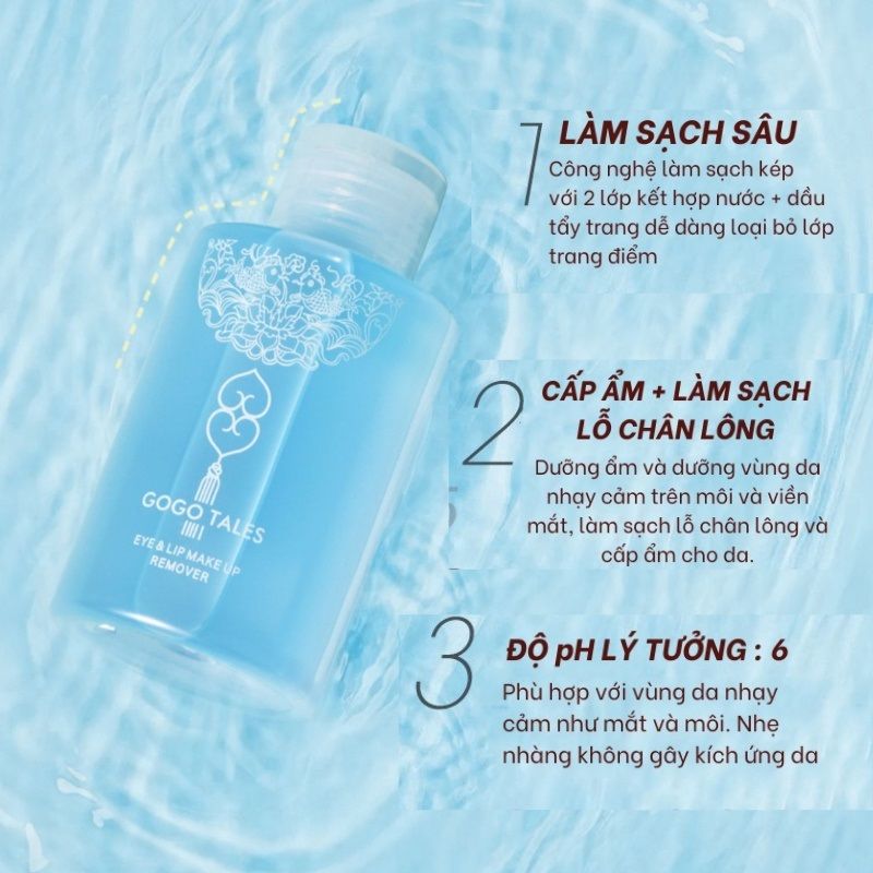  Tẩy Trang Mắt Môi GOGO TALES Clean Eye And Lip Make Up Remover 