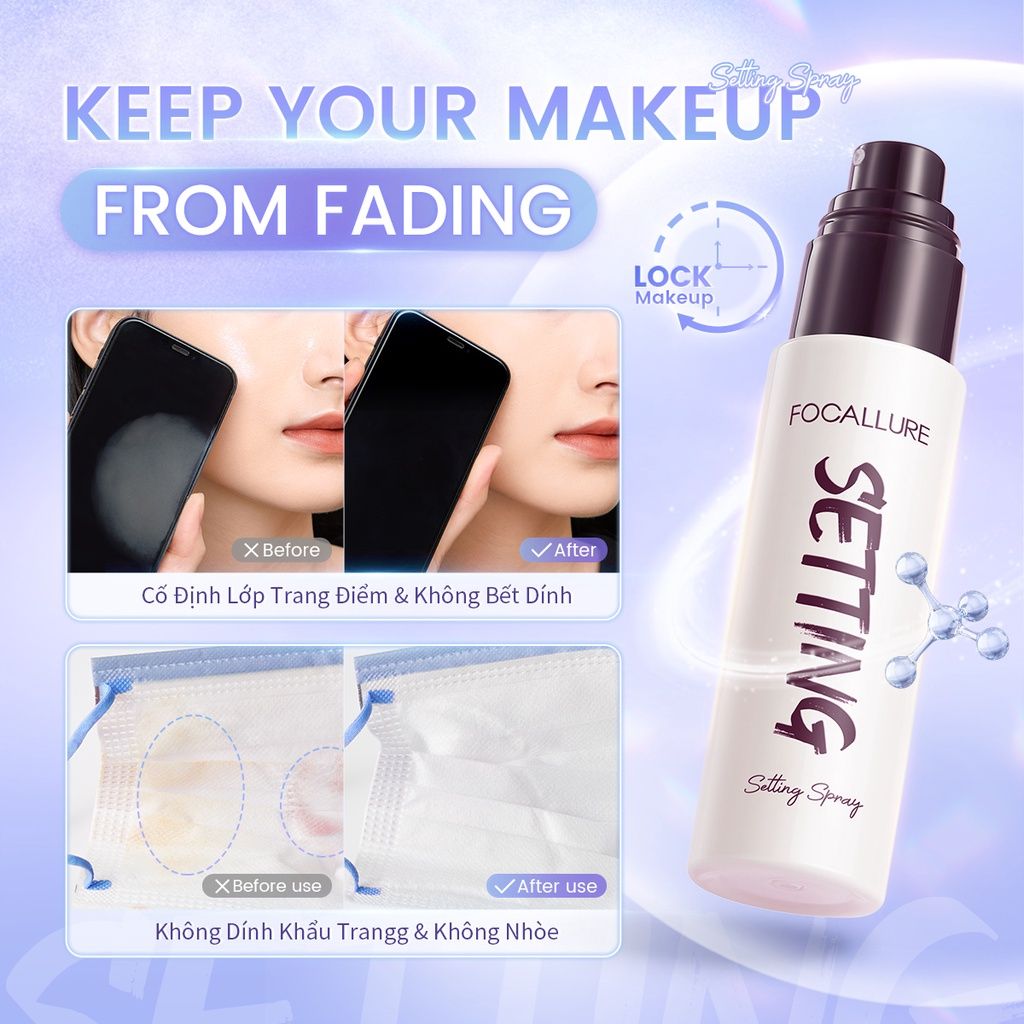  Xịt Khóa Nền Giữ Lớp Make Up FOCALLURE Long Lasting Setting Spray 65ml | FA352 SP01 