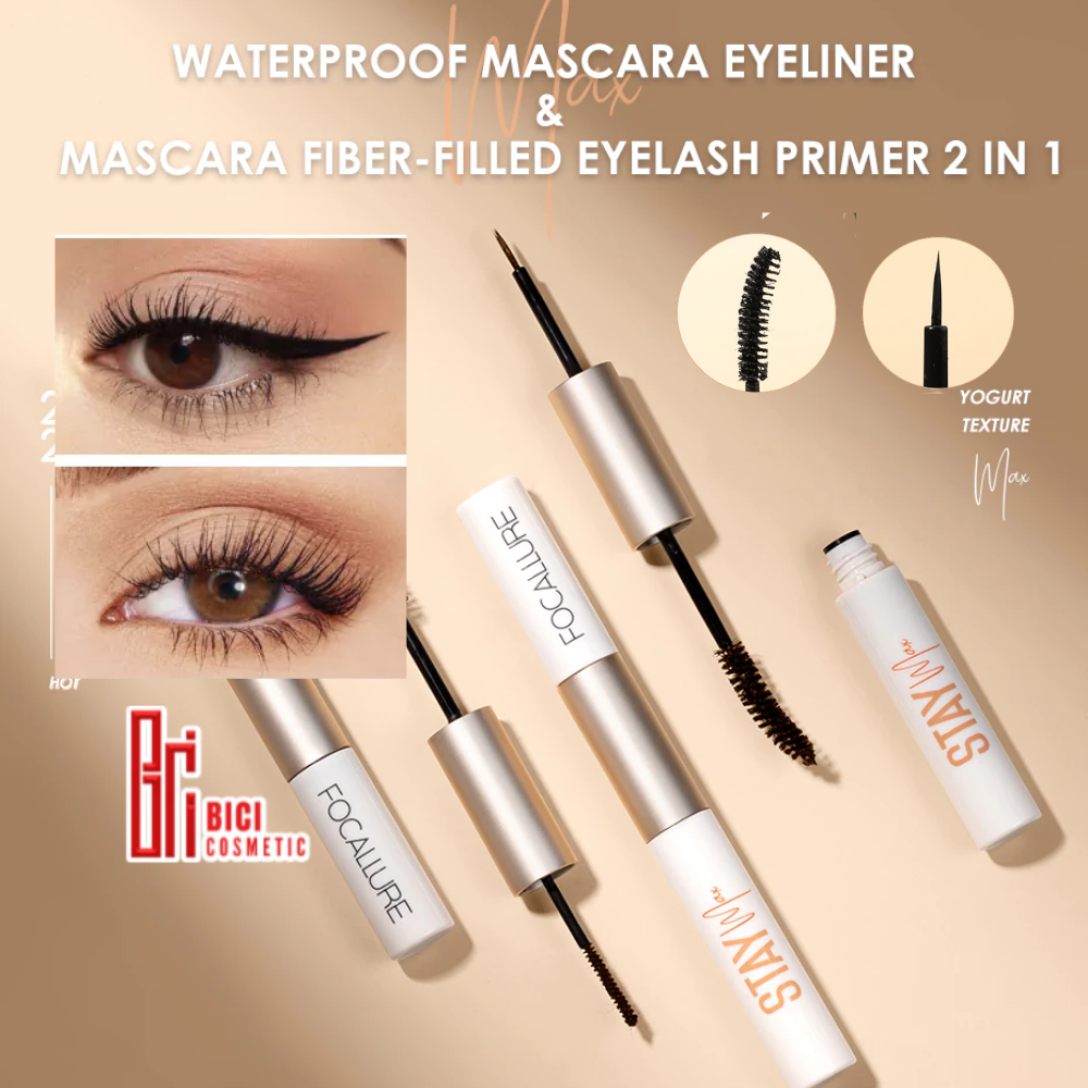  Mascara Kiêm Eyeliner 2 Đầu Tiện Lợi Không Trôi FOCALLURE Staymax Waterproof Mascara+Eyeliner 2In1 | FA-160 