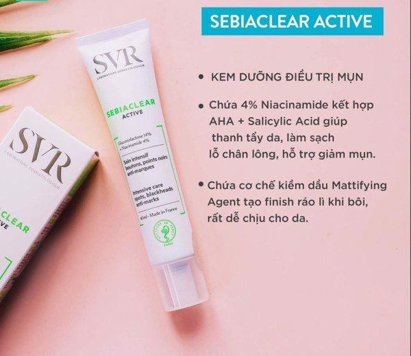  Kem Dưỡng Phục Hồi Chuyên Sâu Cho Da Dầu Mụn SVR Sebiaclear Active - 40ML 