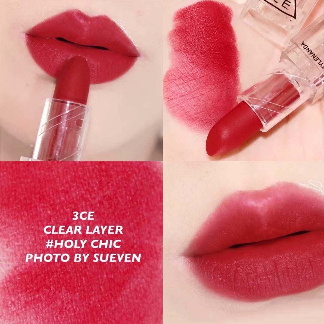  (Đủ Màu) Son Thỏi Siêu Lì 3CE Soft Matte Lipstick Vỏ Trong Suốt 