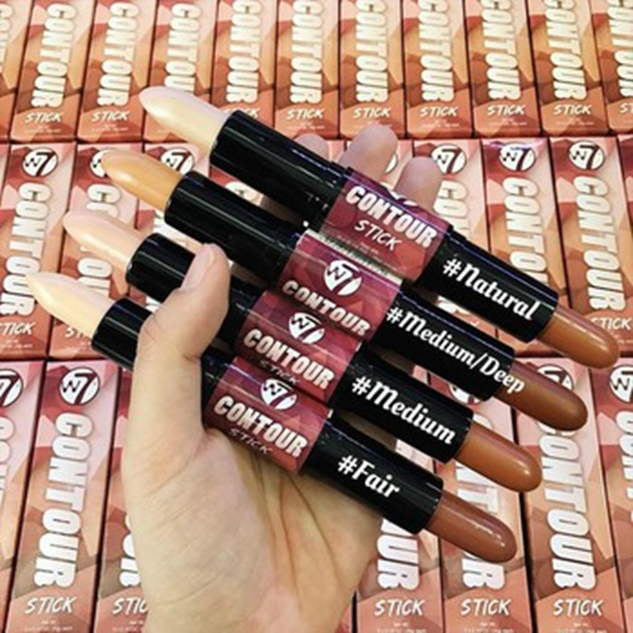Tạo khối 2 đầu sáng tối dạng thỏi W7 Highlight and Contour Stick có tác dụng đánh sáng.