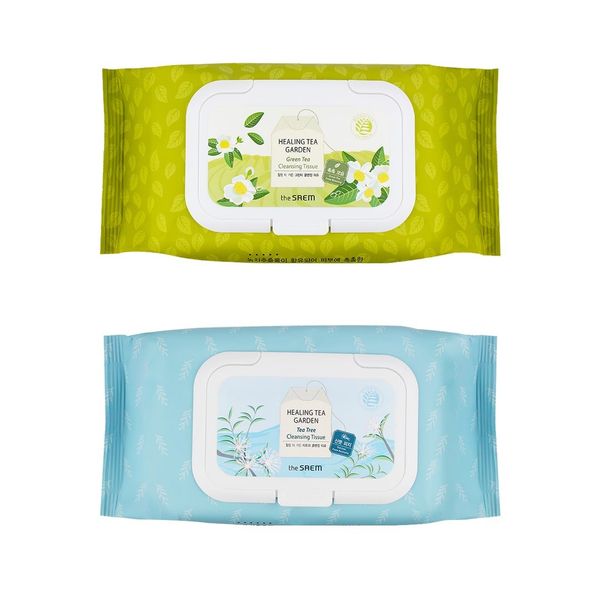  Khăn Tẩy trang The Saem Healing Tea Garden Cleansing Tissue 