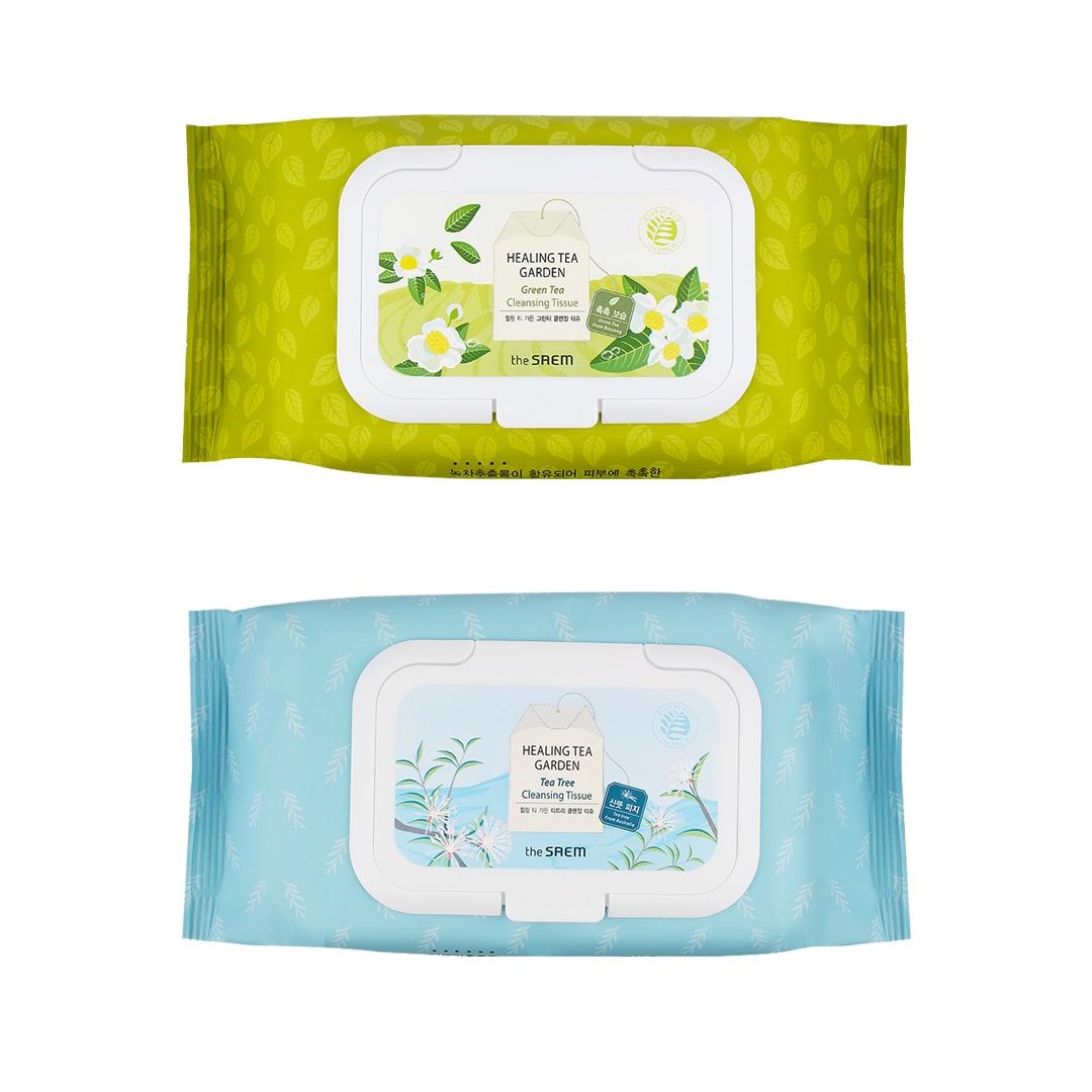  Khăn Tẩy trang The Saem Healing Tea Garden Cleansing Tissue 