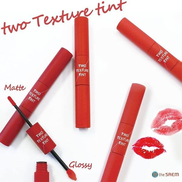  Son Tint Hai Đầu 2 Trong 1 The Saem Two Texture Tint 