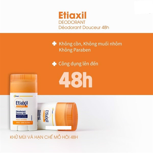  Sáp Khử Mùi Cơ Thể 48h ETIAXIL Deodorant Douceur 48h Stick (Có Tem Phụ) 