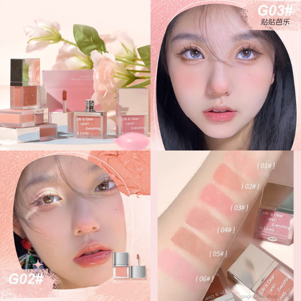  Má Hồng Kem GOGO TALES Apply Soft Powder Blush Cream Nội Địa Trung 