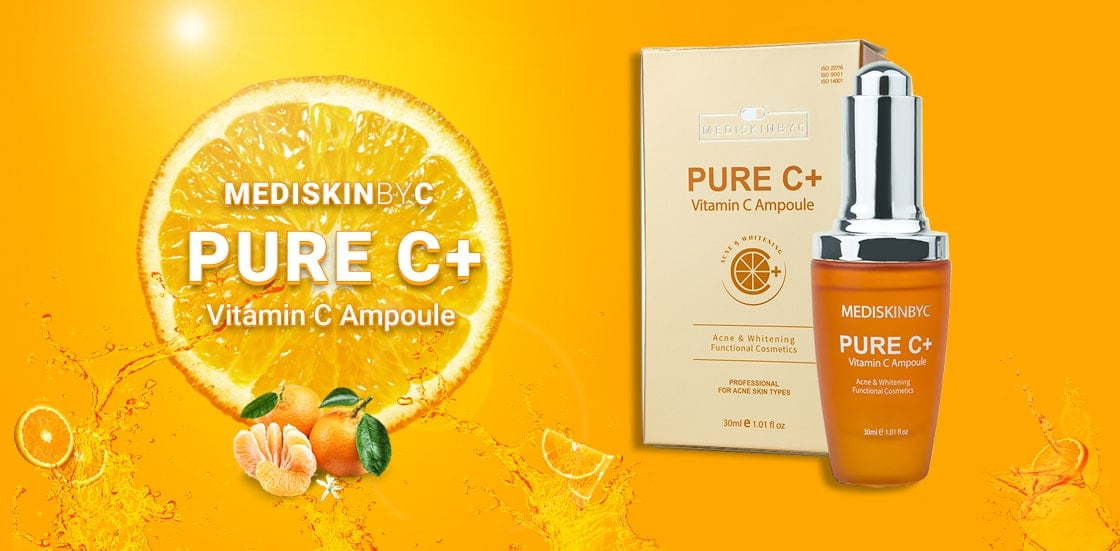 Tinh chất dưỡng trắng da Pure C+ Vitamin C Ampoule với tinh chất vitamin C đậm đặc và siêu tinh khiết