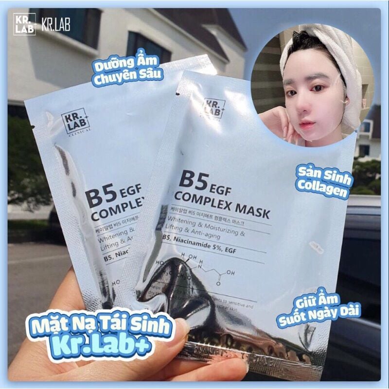  Mặt Nạ Cấp Ẩm Phục Hồi Kr.Lab+ B5 EGF Complex Mask 