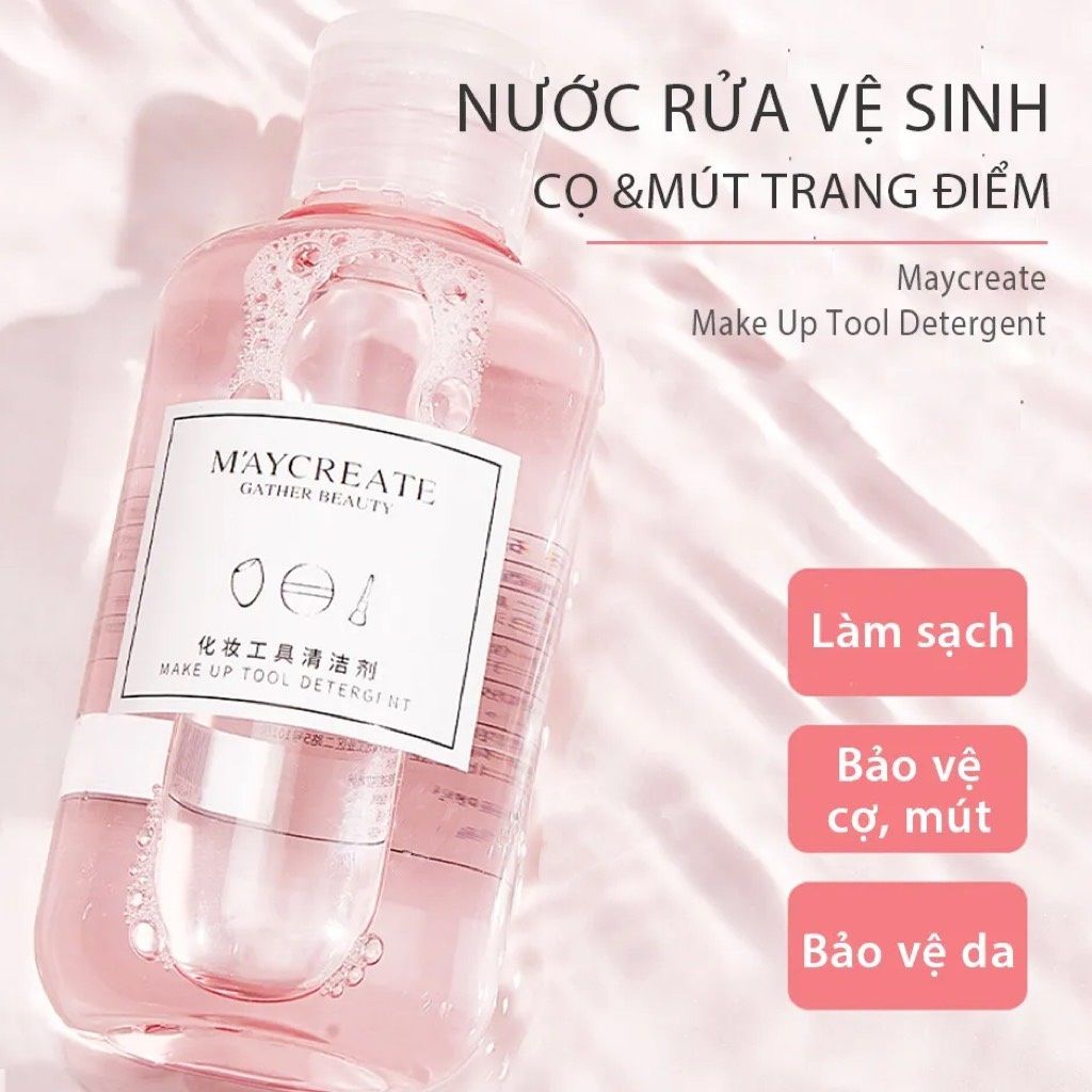  Nước Vệ Sinh Cọ Và Mút Trang Điểm MAYCREATE Gather Beauty 157ML 