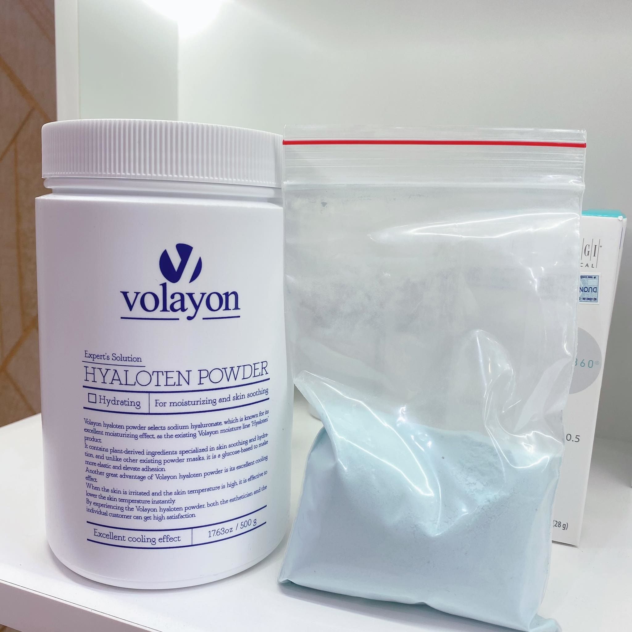  Mặt Nạ Cấp Ẩm, Làm Dịu Da Dạng Bột Volayon Hyaloten Powder Xanh Dương 500g 