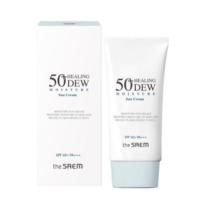  (Mới 2022) Kem Chống Nắng Trà Xanh Lô Hội THE SAEM Healing Dew Moisture Sun Cream SPF50+ 50ml 