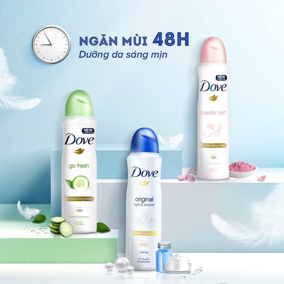 Xịt Khử Mùi Toàn Thân Khô Thoáng 48h DOVE Dry Spray AntiPerspirant 150ml
