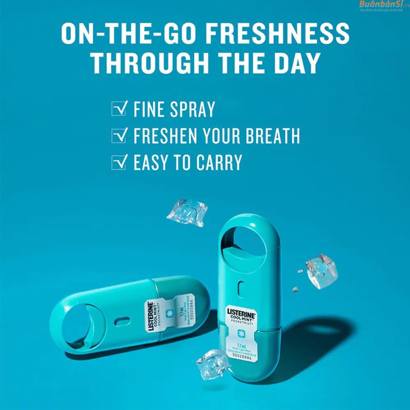  Nước Xịt Thơm Ngăn Ngừa Hôi Miệng LISTERINE POCKETMIST COOL MINT ORAL CARE MIST 