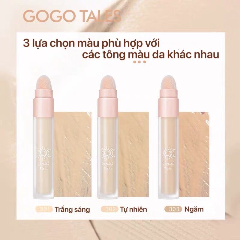  Che Khuyết Điểm 2 Đầu Tiện Lợi GOGO TALES Moisturizing Traceless Concealer Special Fish 