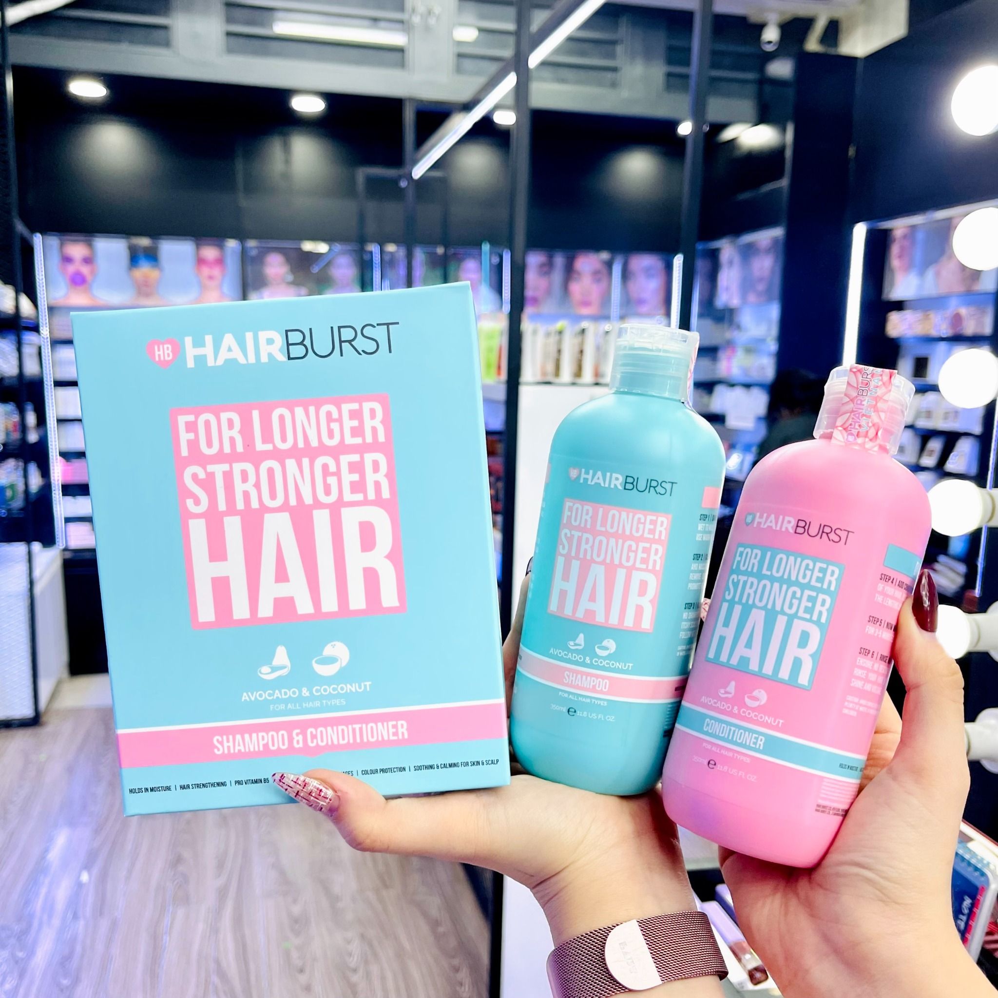  Set HAIRBURST Gội Xả For Longer Stronger Hair Kích Thích Mọc Tóc (Dầu Gội 350ml + Dầu Xả 350ml) 