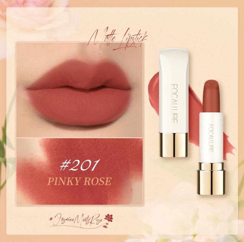  Son Thỏi Bền Màu Mướt Môi FOCALLURE Flower Show Series Pure Matte Lipstick 