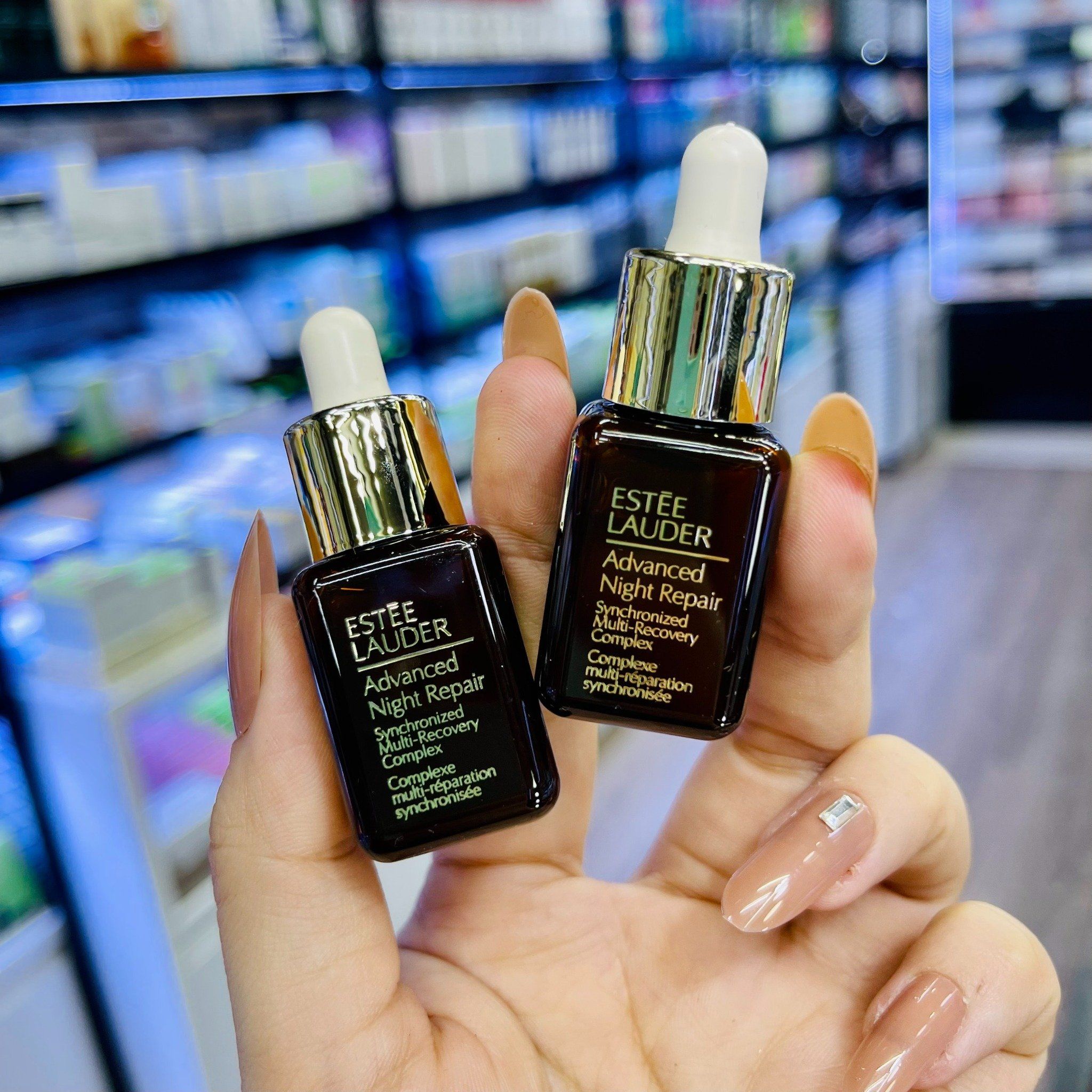  Set 2 Món Dưỡng Best Seller ESTEE LAUDER Mini Power Pair Serum Advanced Night Repair 7ml + Kem Mắt 5ml 