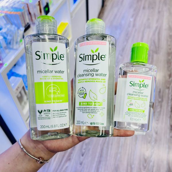  Nước tẩy trang Simple Kind to Skin Micellar Cleansing Water - 100/200/400ml 