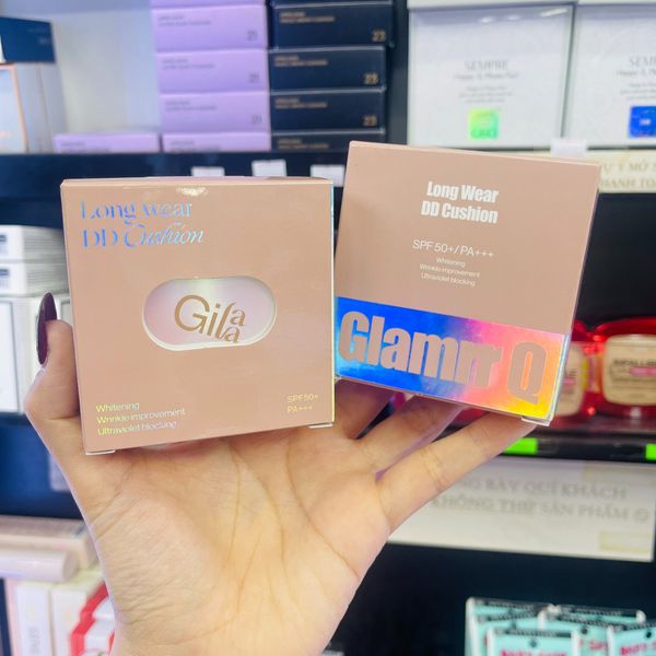  (MẪU MỚI GLAMRR Q) Phấn Nước Che Phủ, Kiềm Dầu Mỏng Mịn GLAMRR Q x GILLA Long Wear DD Cushion SPF50+ PA+++ - Có Tem Phụ 