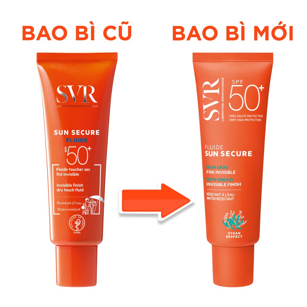  Kem Chống Nắng Trong Suốt Không Nhờn Rít SVR Sun Secure Fluide Very High Protection SPF50+ - 50ml 