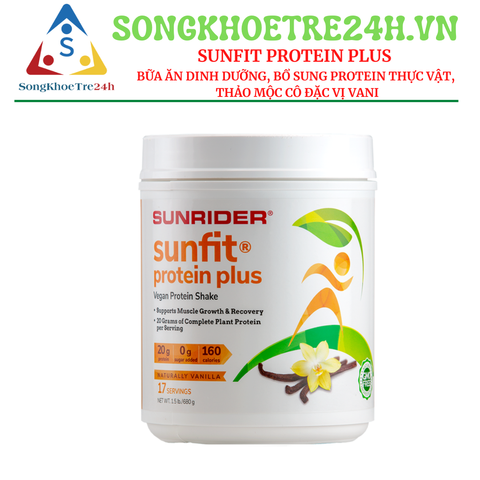  TP Bổ sung protein, dinh dưỡng thảo mộc cô đặc vị Vani Sunfit Protein Plus (680g/ hộp) 