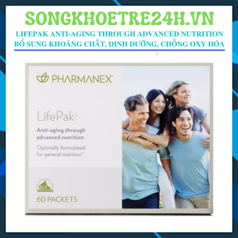  Lifepak Anti-Aging Through Advanced Nutrition Nuskin bổ sung khoáng chất, dinh dưỡng, chống oxy hóa (Hộp 60 gói) 