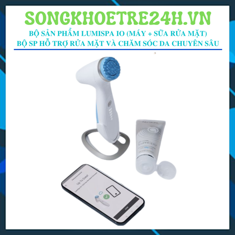  AgeLOC LumiSpa IO- BH 2 Năm, Bộ SP máy rửa mặt và sữa rửa mặt chăm sóc da chuyên sâu (Da dầu, da thường, da mụn, da nhạy cảm hoặc da khô) 