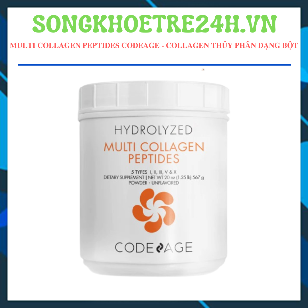 CODEADE Multi Collagen Peptides Powder - Collagen thủy phân dạng bột CODEADE (Hộp 567g)
