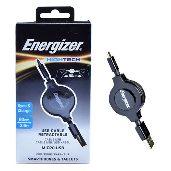 Cáp rút Micro-USB Energizer 80cm